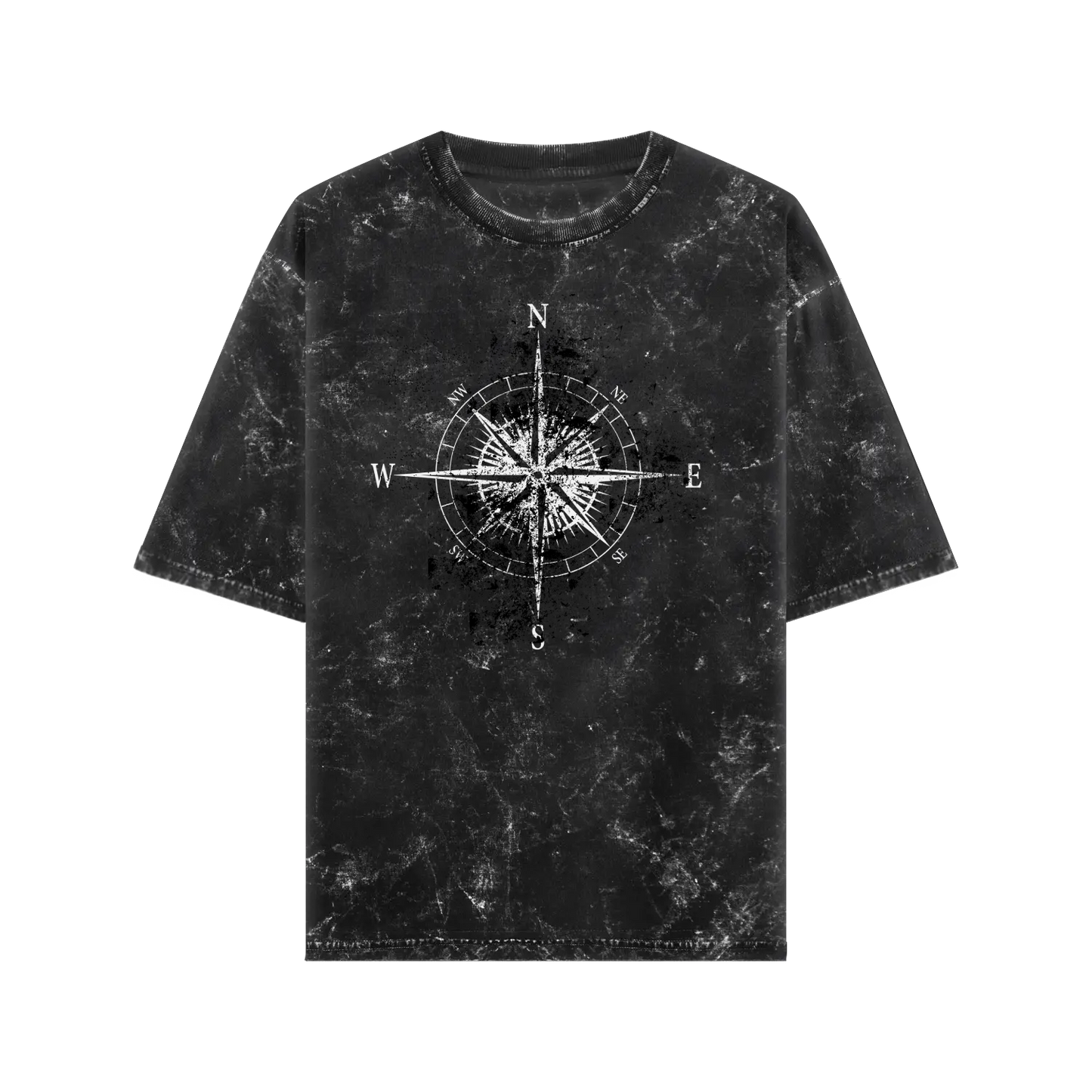 Compass Oversized Acid wash Cotton Tshirt