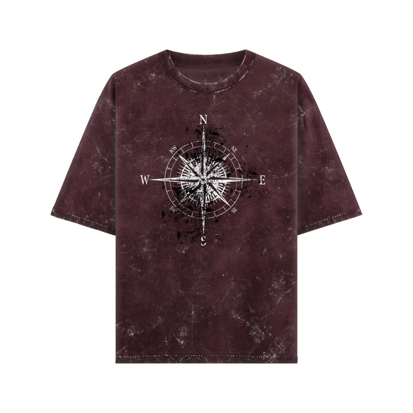 Compass Oversized Acid wash Cotton Tshirt