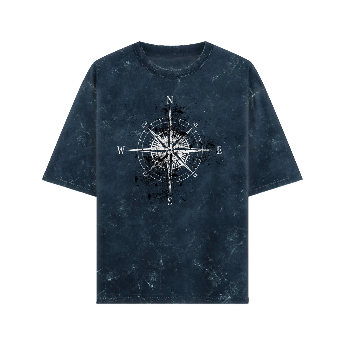 Compass Oversized Acid wash Cotton Tshirt
