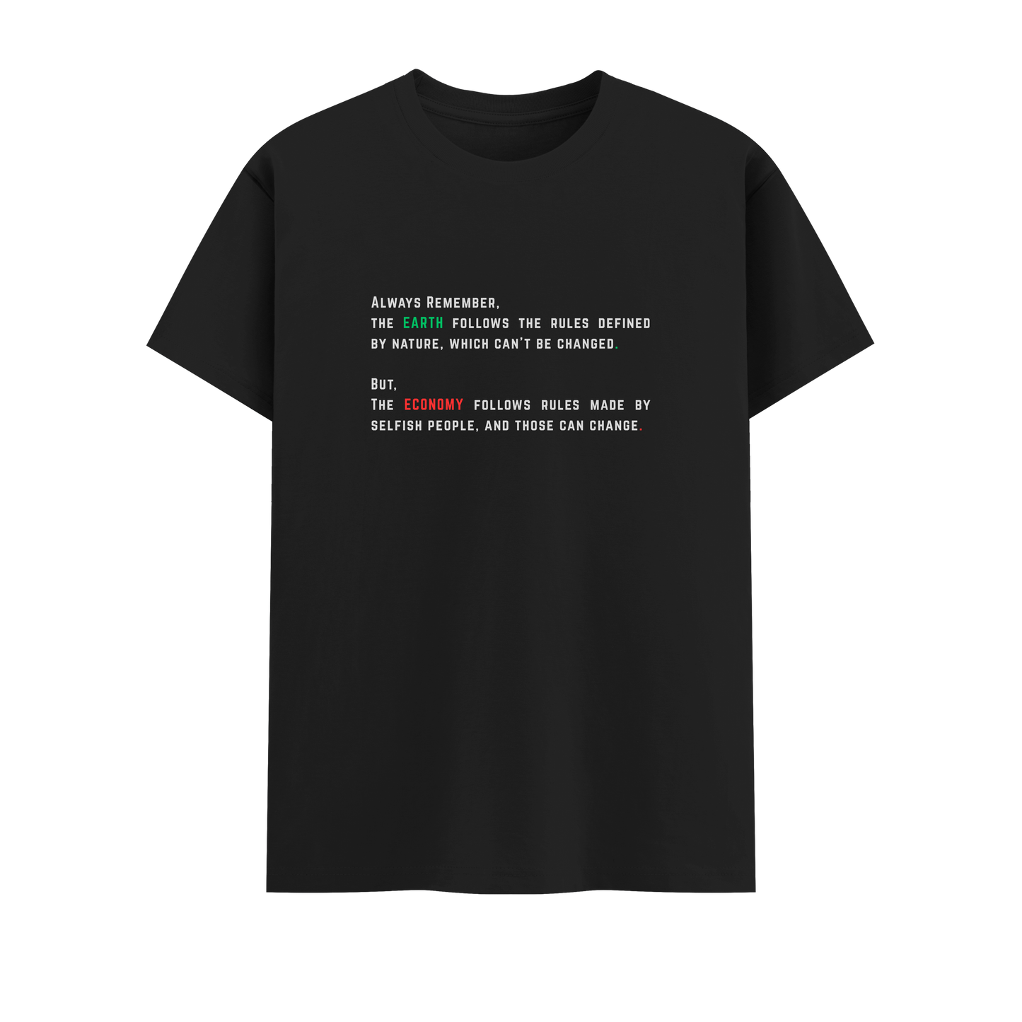 Earth Short Sleeve Crew Neck Cotton Tshirt