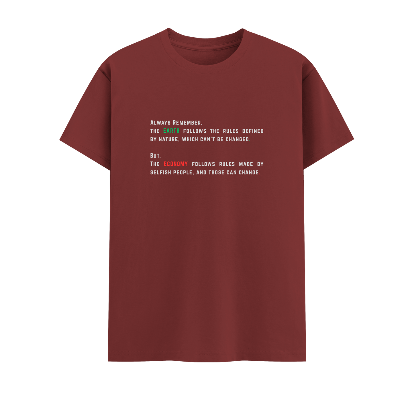 Earth Short Sleeve Crew Neck Cotton Tshirt
