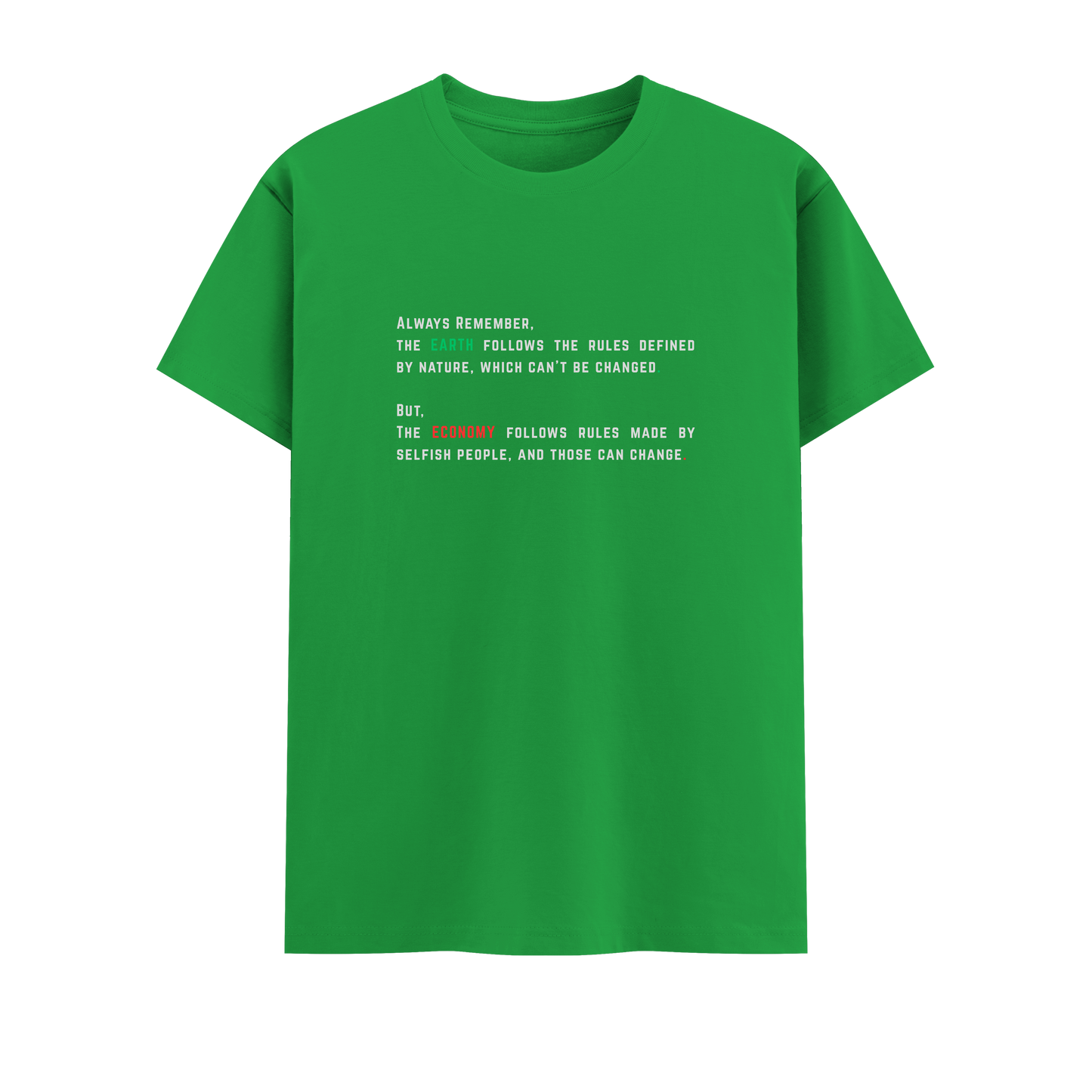 Earth Short Sleeve Crew Neck Cotton Tshirt
