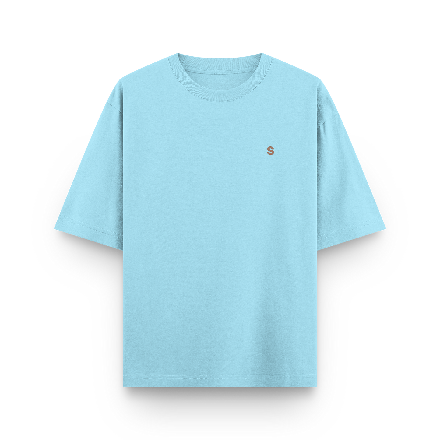 Solid Oversized Cotton Crew Neck Tshirt