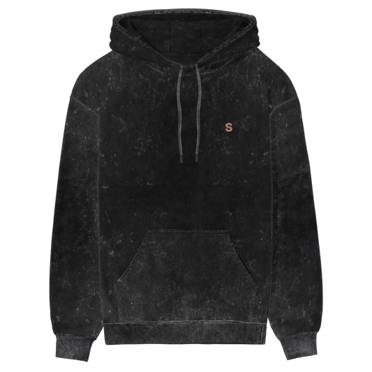 Solid Acid Wash Cotton Hoodie