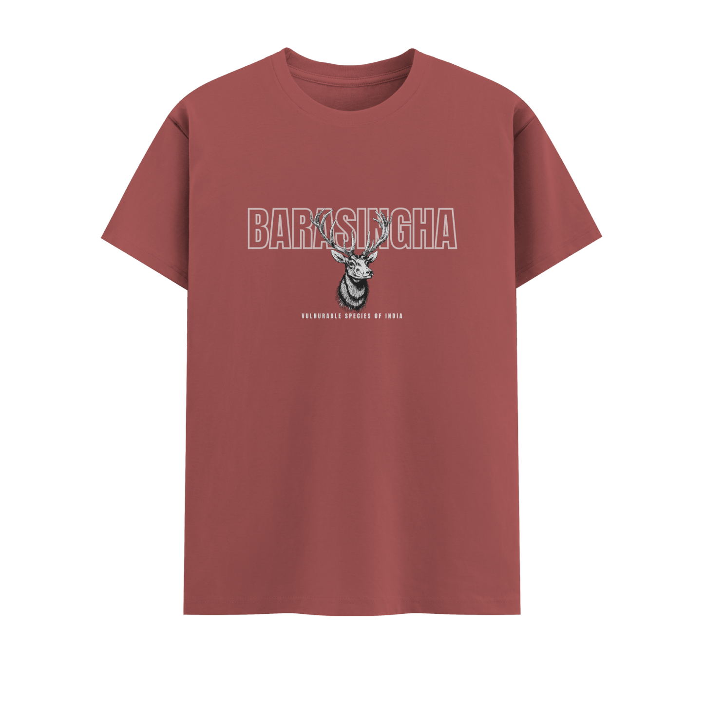 Barasingha Short Sleeve Crew neck Cotton Tshirt