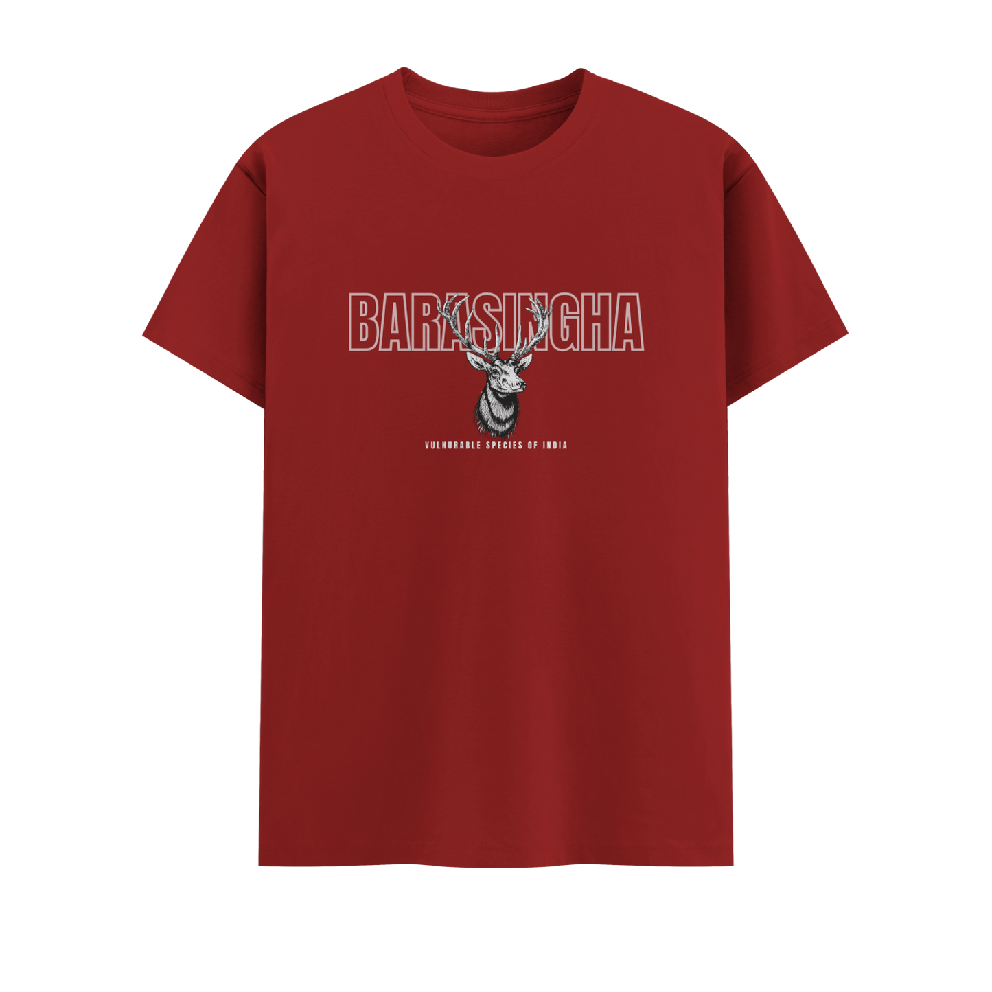 Barasingha Short Sleeve Crew neck Cotton Tshirt