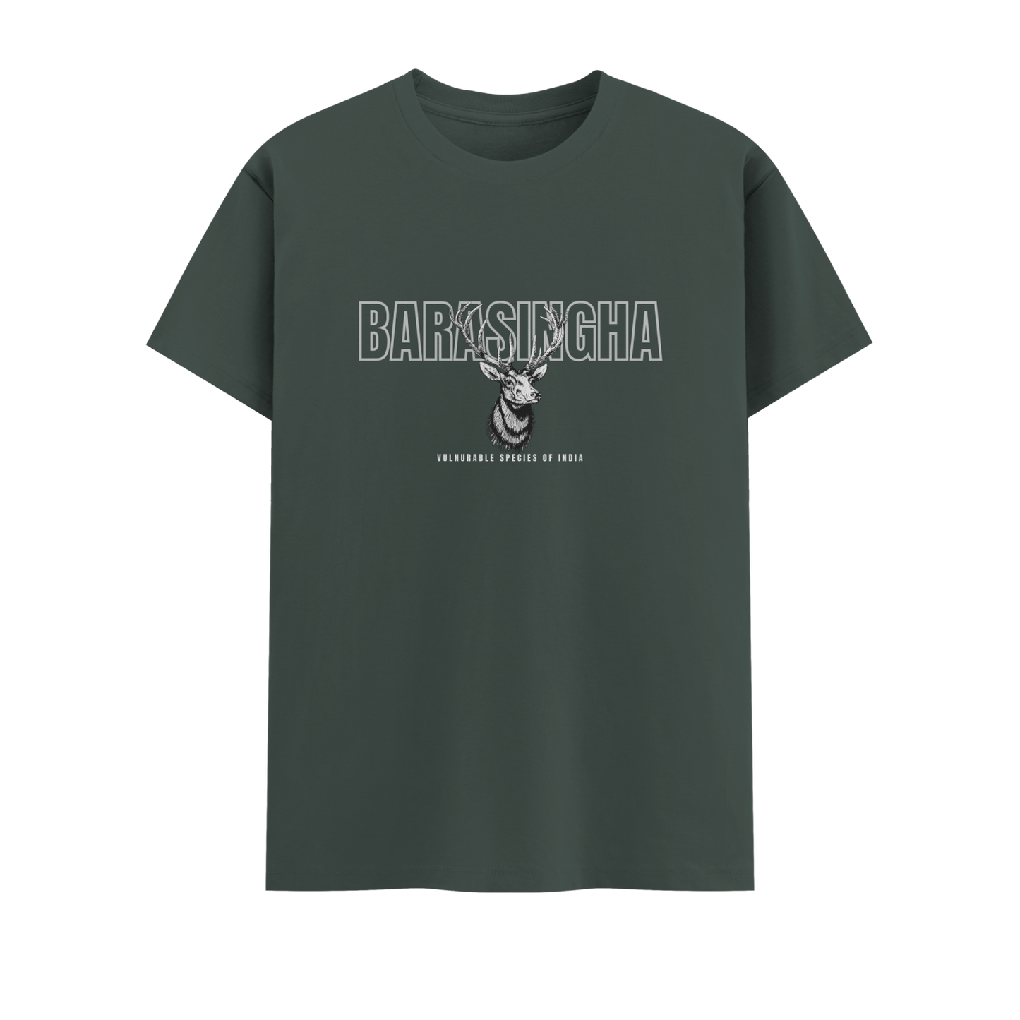 Barasingha Short Sleeve Crew neck Cotton Tshirt