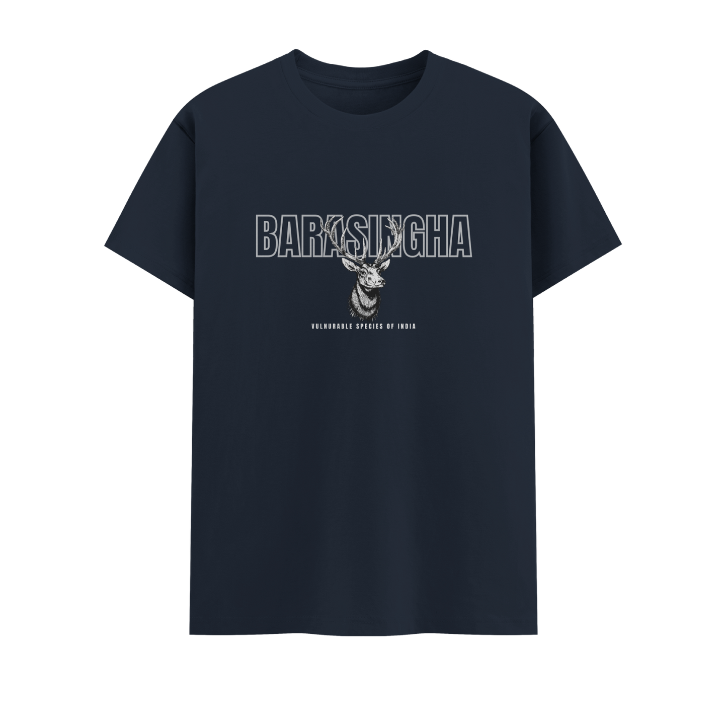 Barasingha Short Sleeve Crew neck Cotton Tshirt
