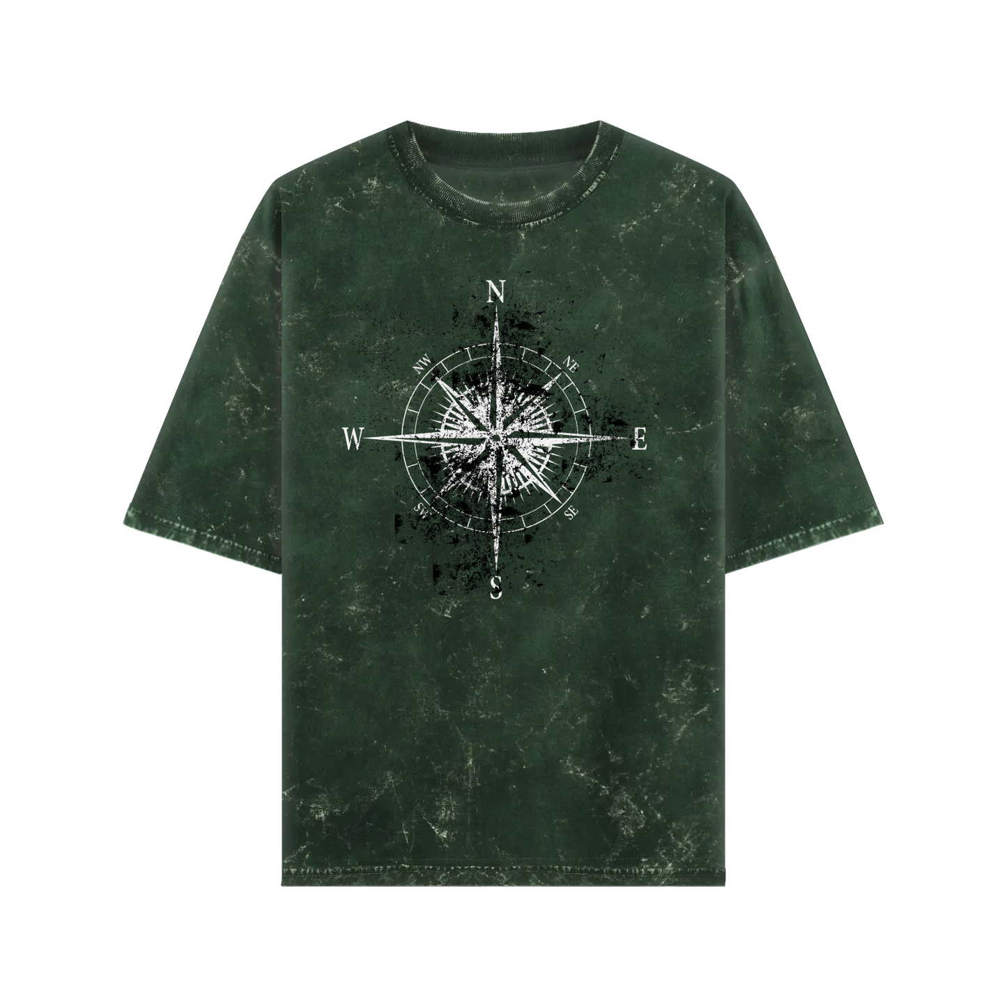 Compass Oversized Acid wash Cotton Tshirt