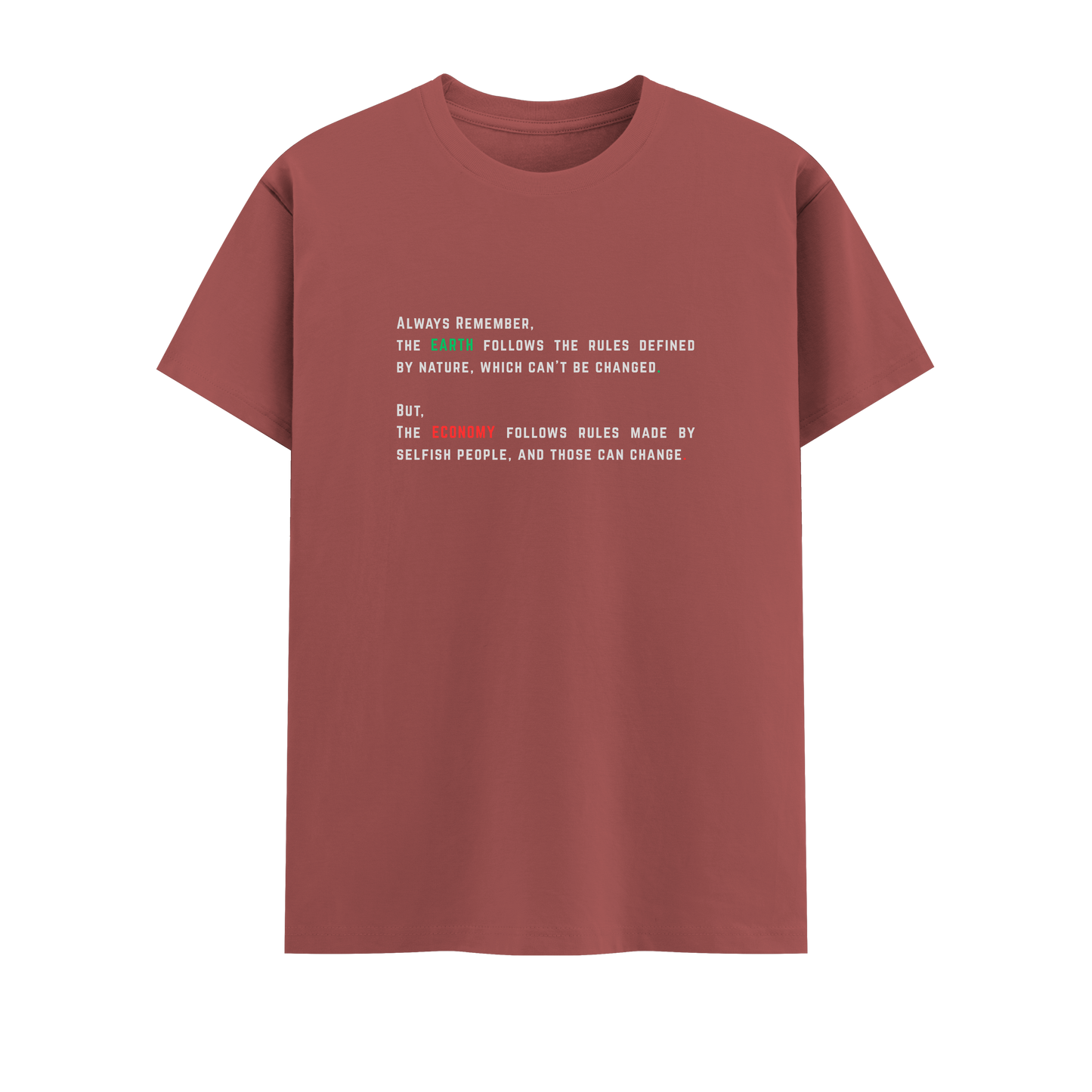 Earth Short Sleeve Crew Neck Cotton Tshirt