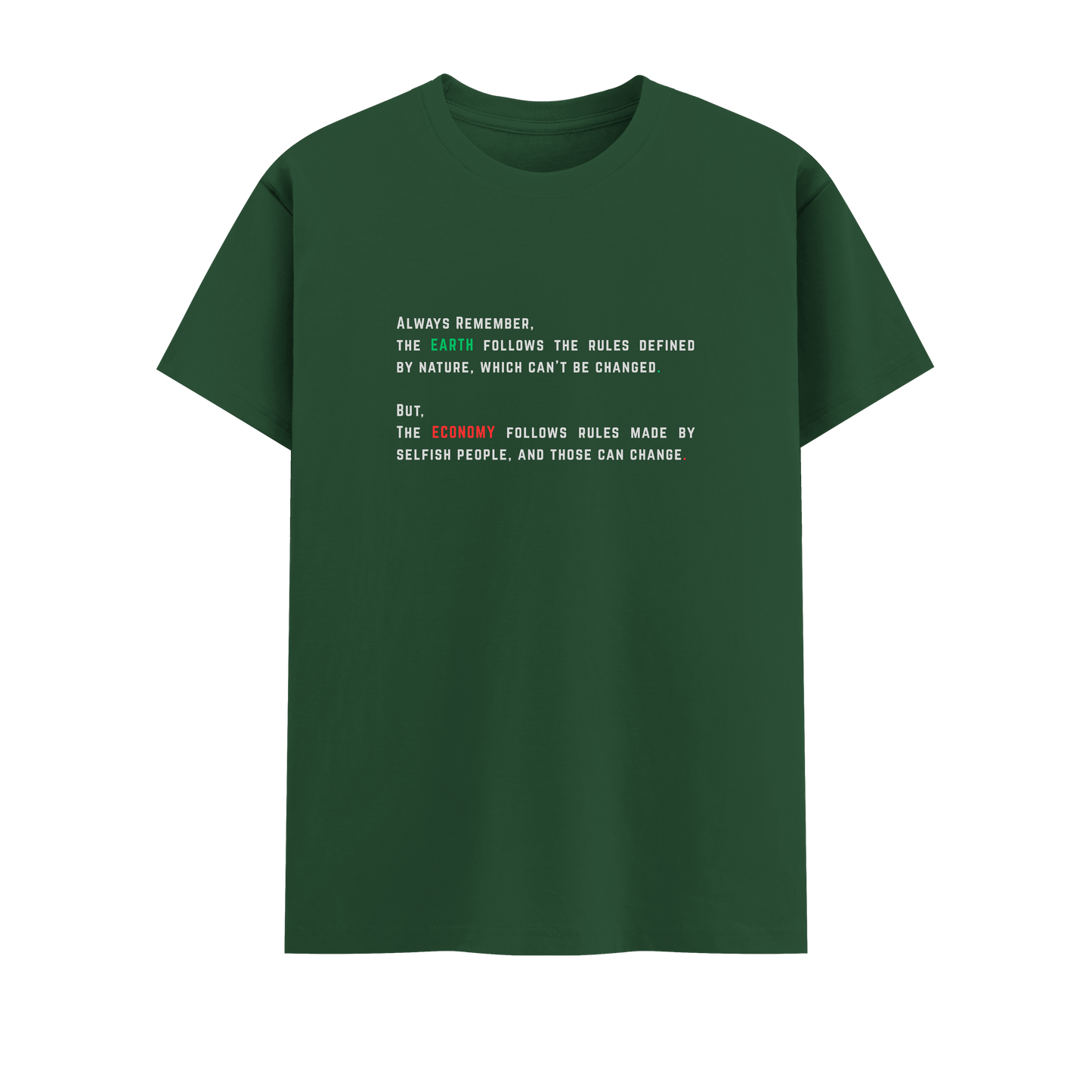 Earth Short Sleeve Crew Neck Cotton Tshirt