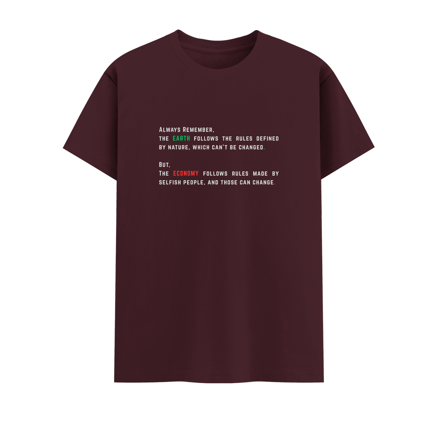 Earth Short Sleeve Crew Neck Cotton Tshirt