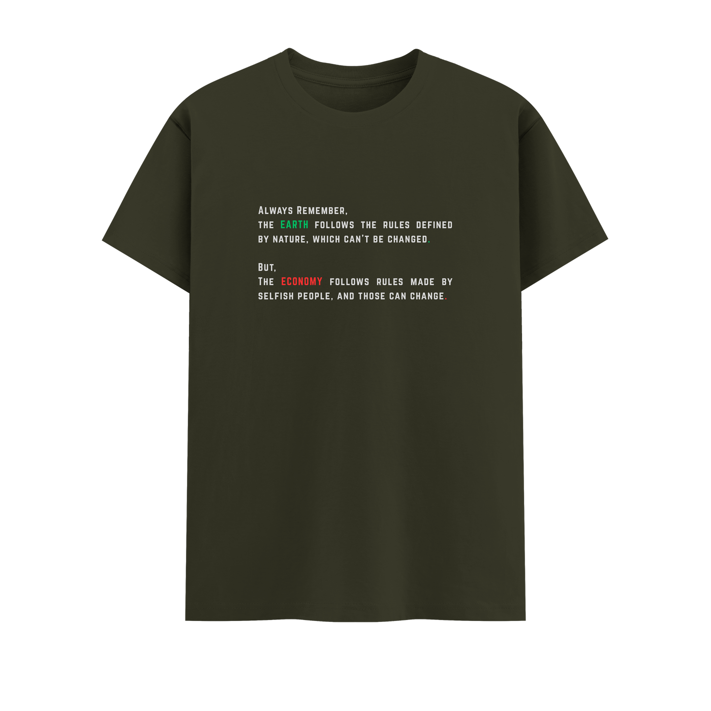 Earth Short Sleeve Crew Neck Cotton Tshirt