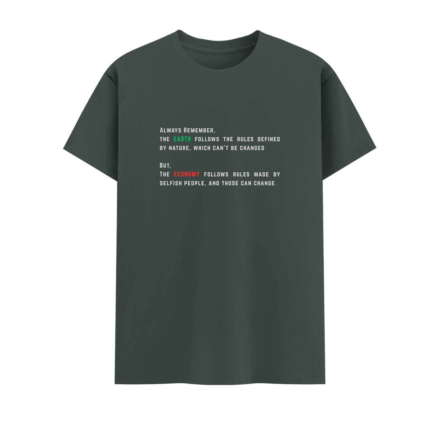 Earth Short Sleeve Crew Neck Cotton Tshirt