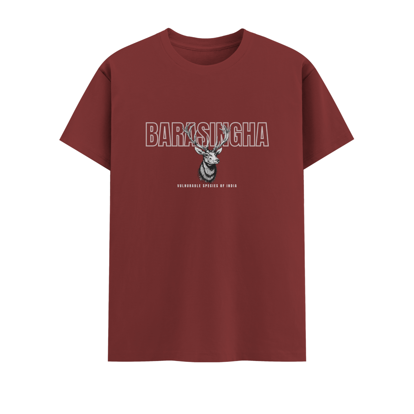 Barasingha Short Sleeve Crew neck Cotton Tshirt