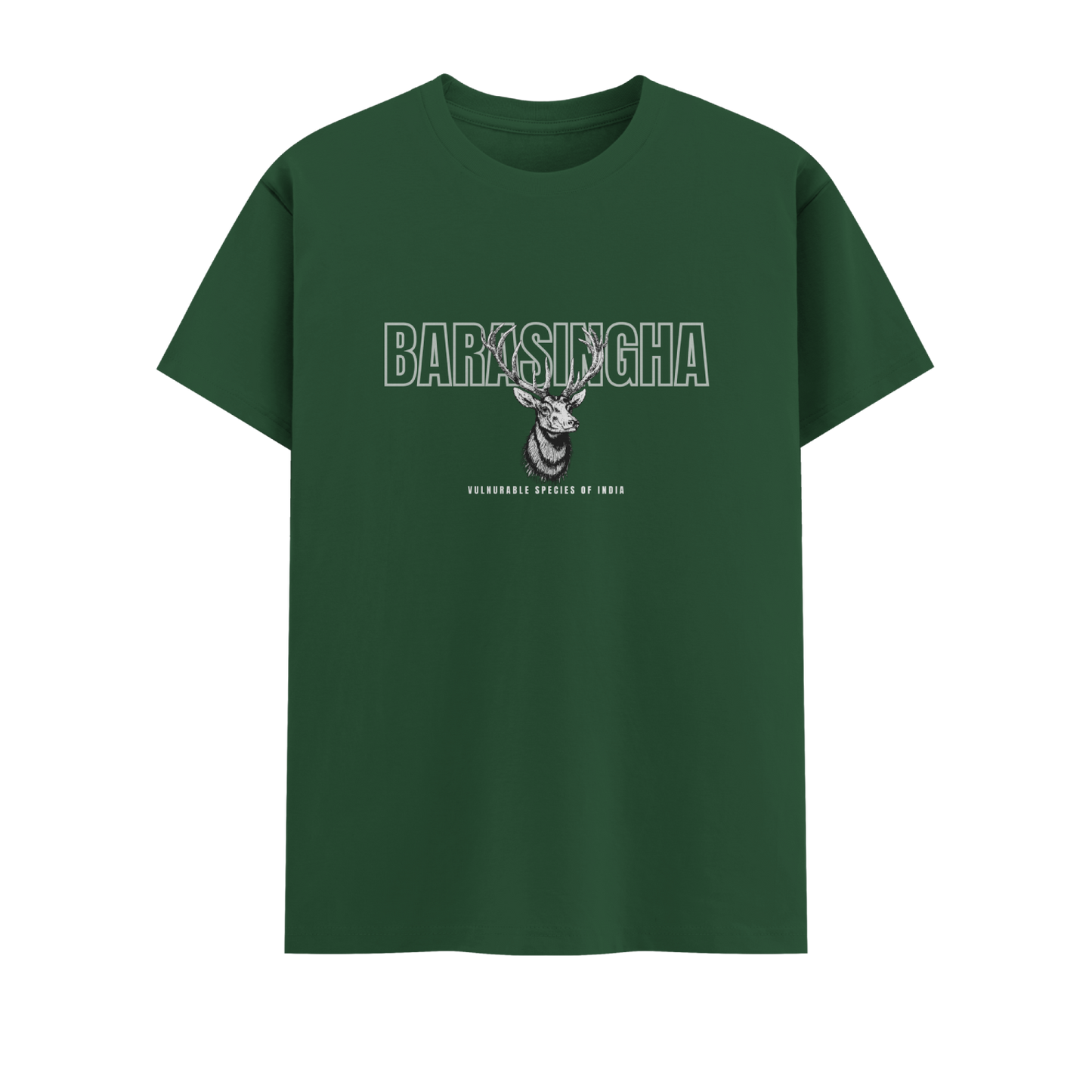Barasingha Short Sleeve Crew neck Cotton Tshirt