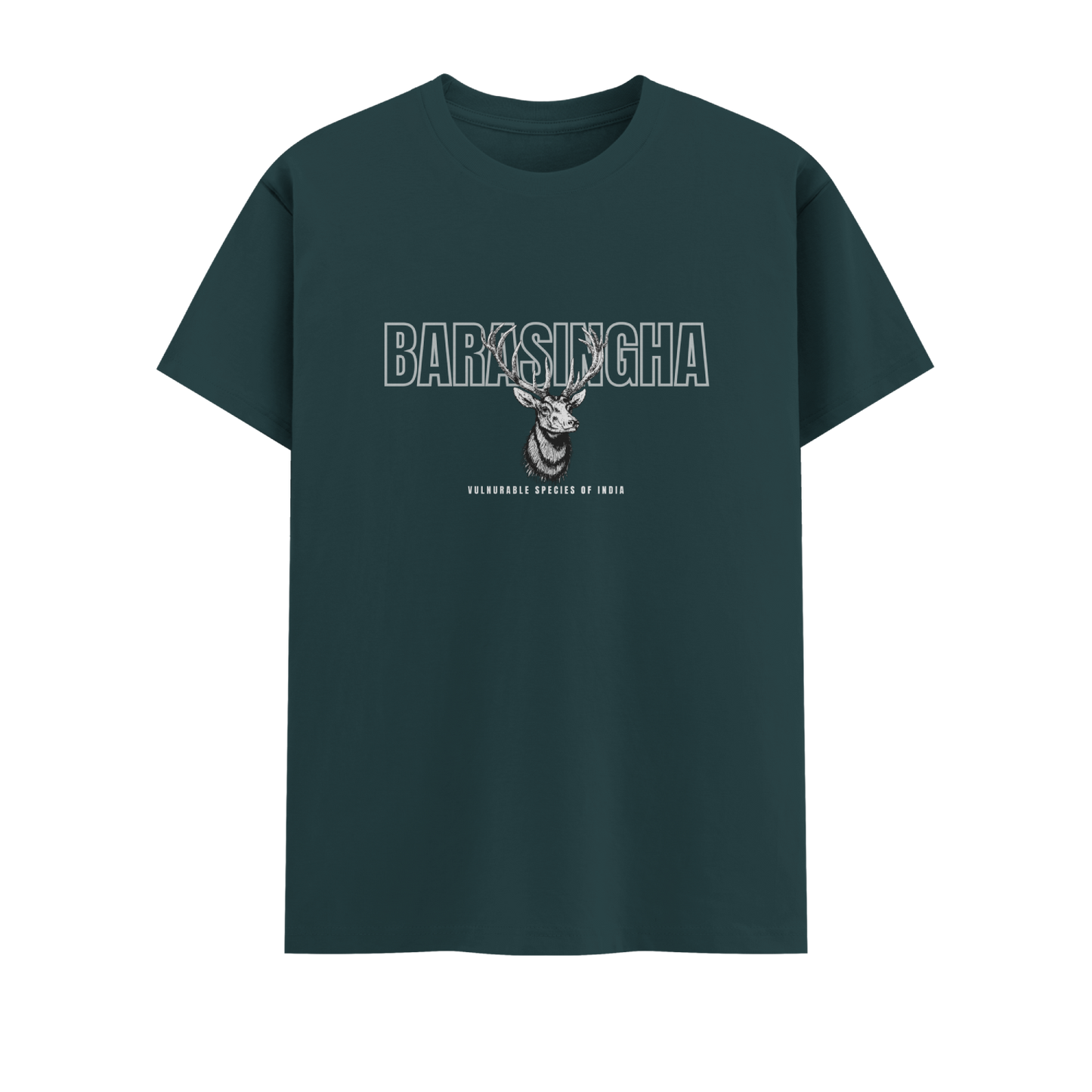Barasingha Short Sleeve Crew neck Cotton Tshirt